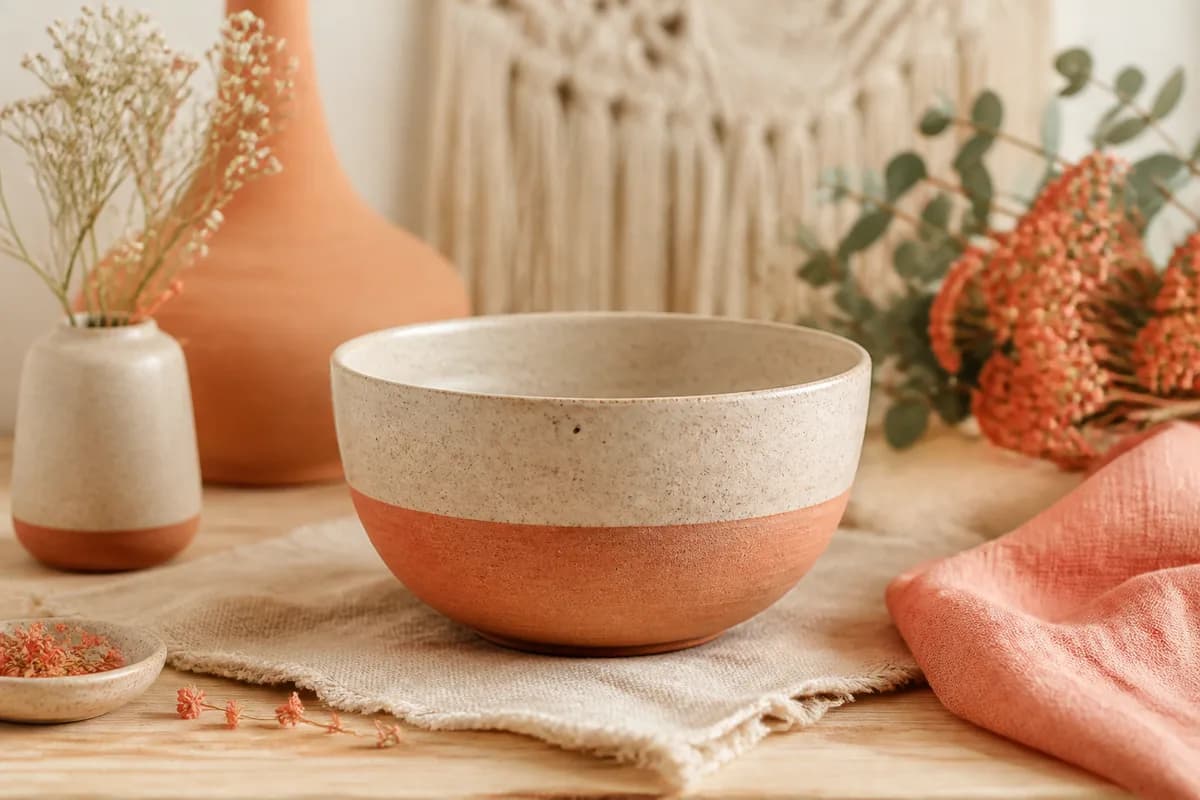 Handmade ceramic bowl product photo for Etsy image optimization