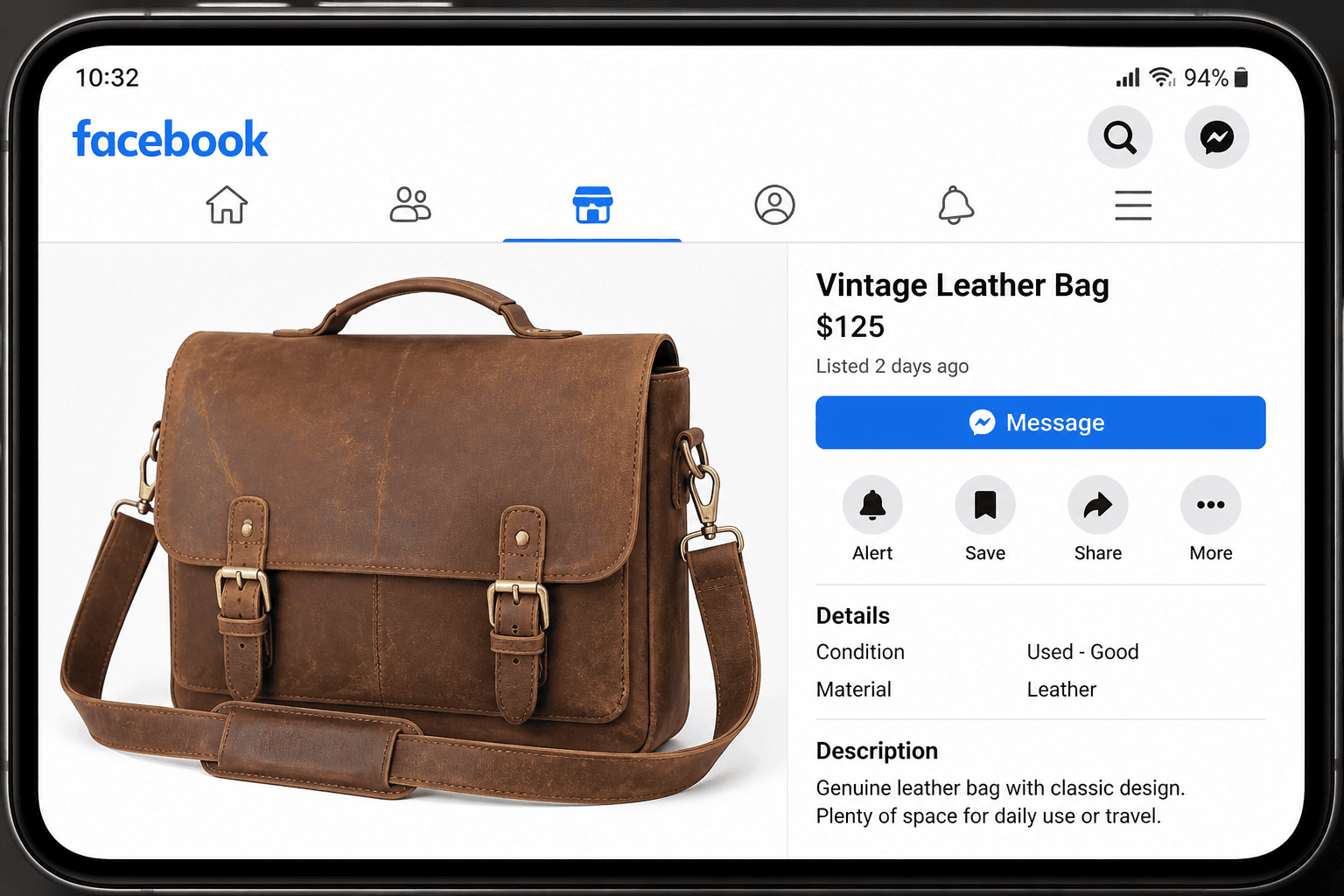 Square product photo sized for a Facebook Marketplace listing card