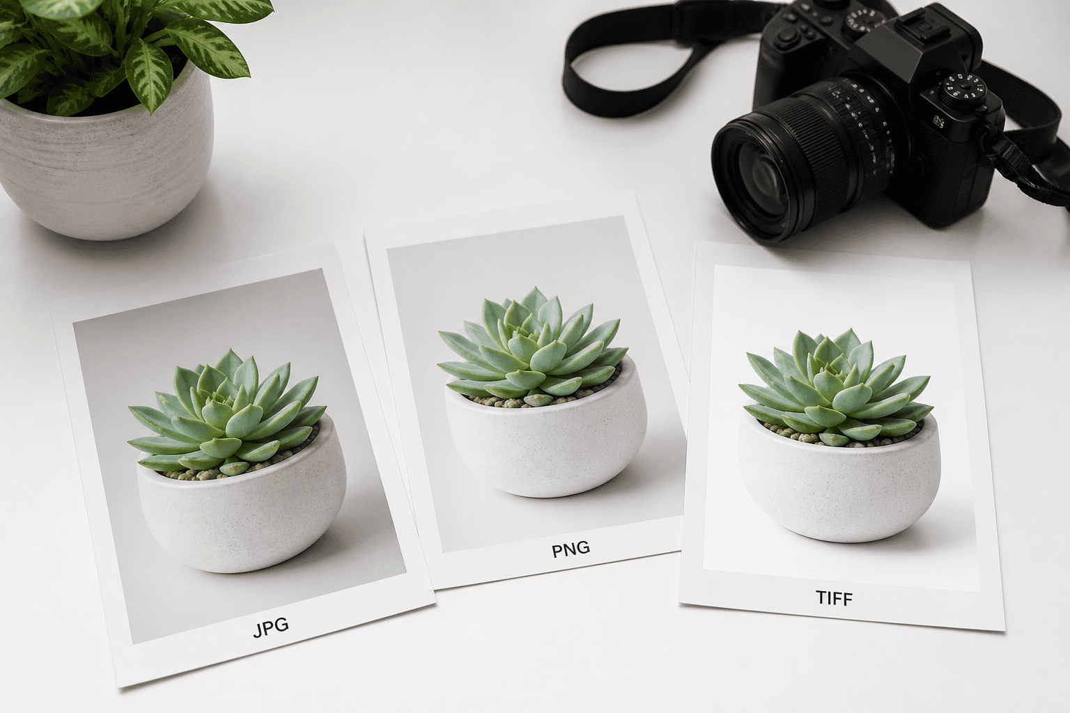 Three product photo tiles labeled JPEG, PNG, and WebP for Etsy listings